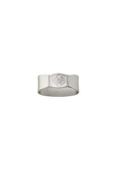 Rosenmuster Knapkin Ring in Silverplate