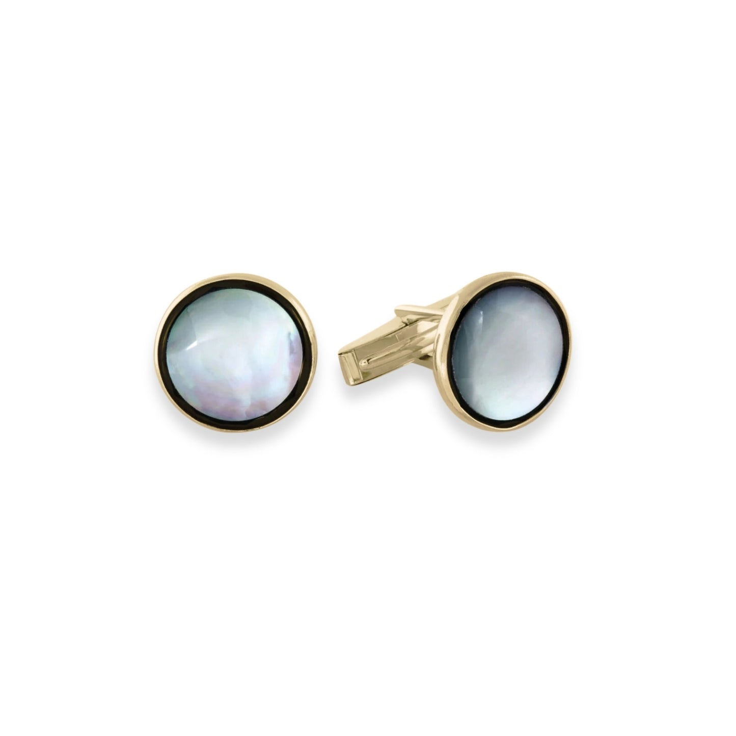 14K Gold Onyx & Mother of Pearl Tuxedo Stud Set