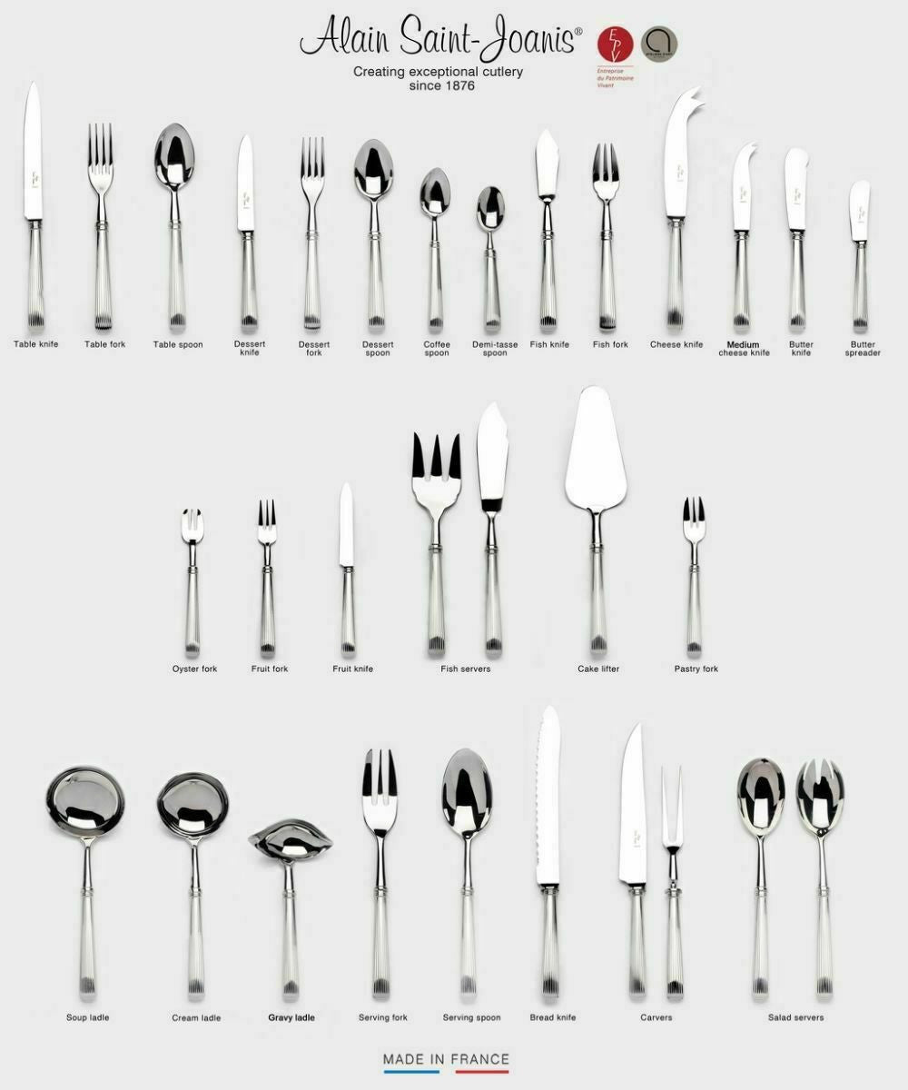Alain Saint-Joanis Carla Stainless Steel Flatware Collection with Ebony Handles