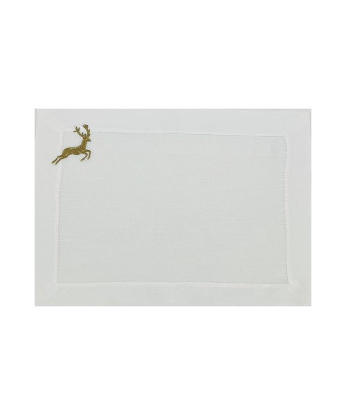 Jumping Deer Hand-Embroidered Table Linens Collection