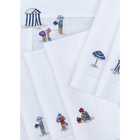 Beach Life Hand-Embroidered Table Linens Collection