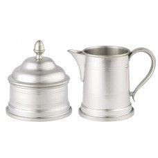 Classic Pewter Sugar Bowl and Creamer Set