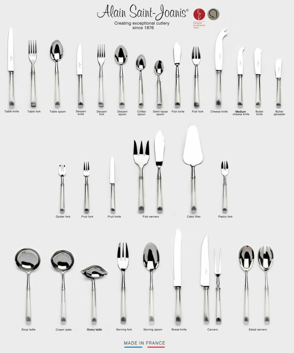 Alain Saint-Joanis Ravel Stainless Steel Flatware Collection with Olivewood Handles
