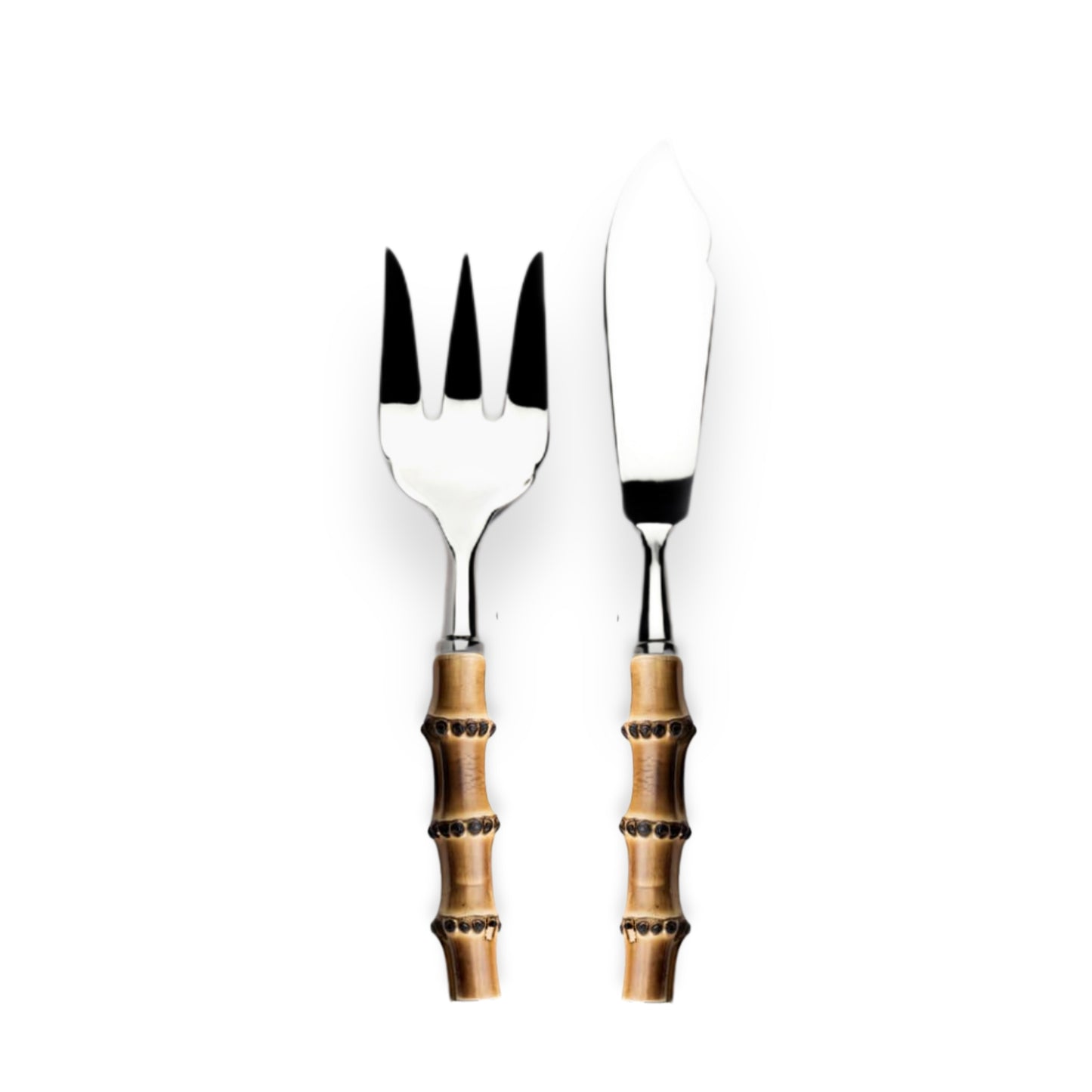 Alain Saint-Joanis Bamboo Silverplate | Fish Serving Set (Serving Fork & Knife)