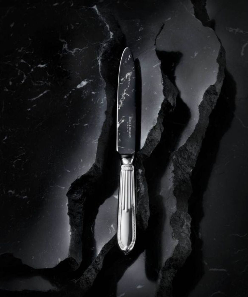 Robbe & Berking Belvedere THE BOX with Marble Knife Blades in Sterling Silver
