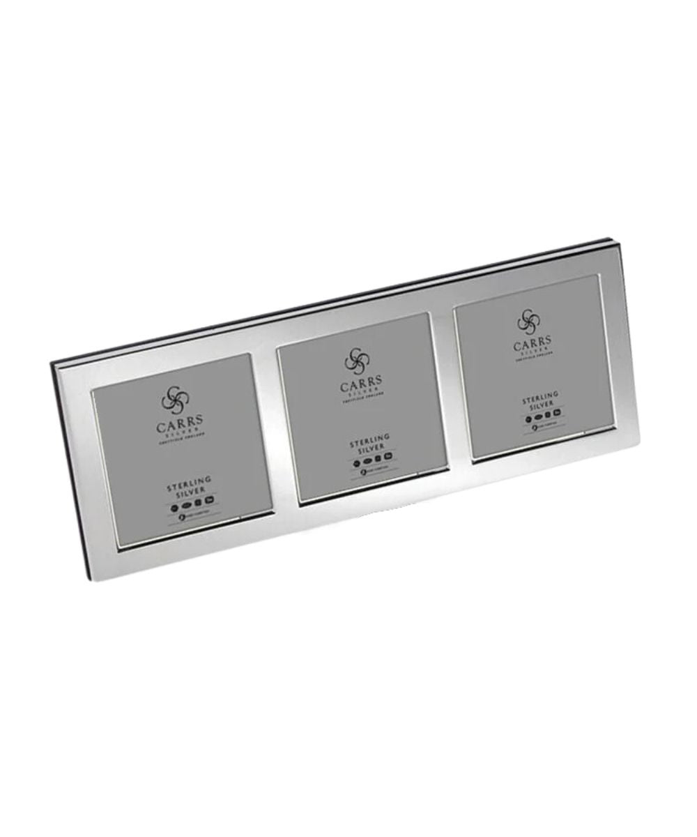 Carrs Silver Modern Flat Triple Sterling Silver Frame