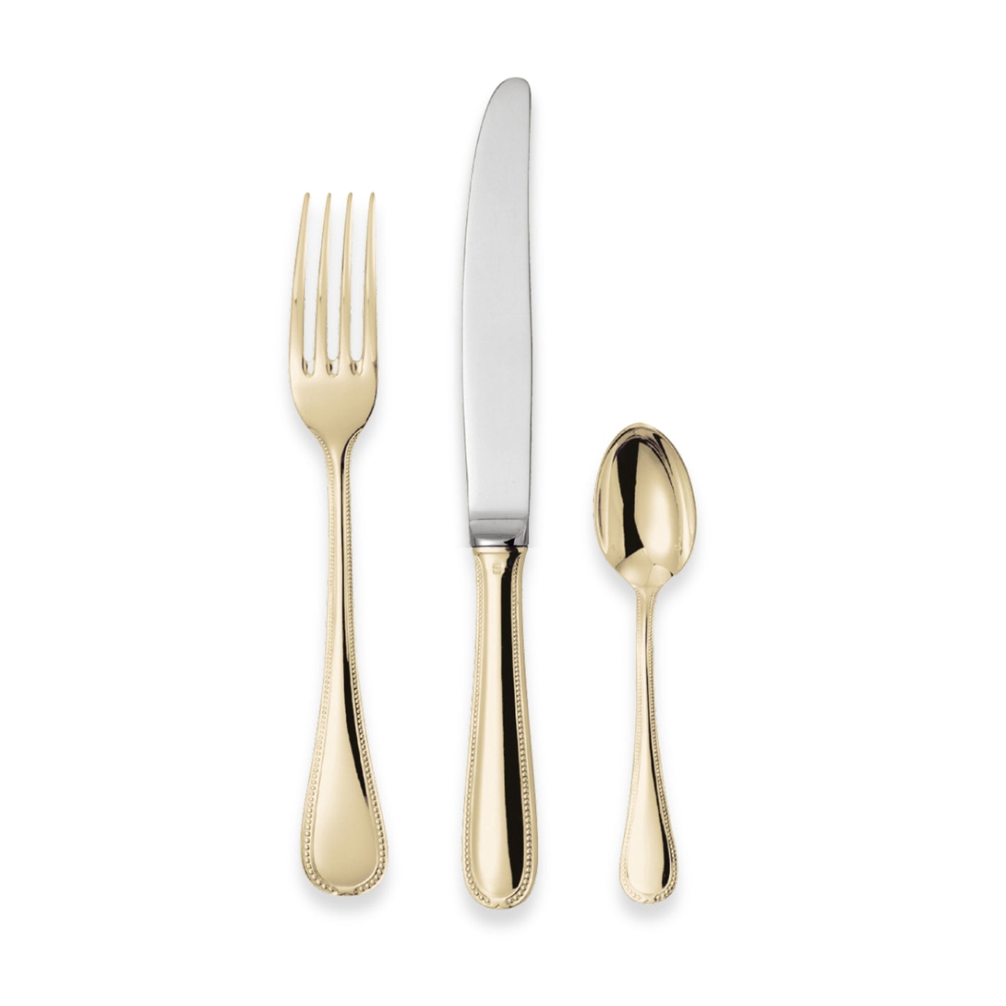 Chambly Perles Gold Plate Flatware Collection
