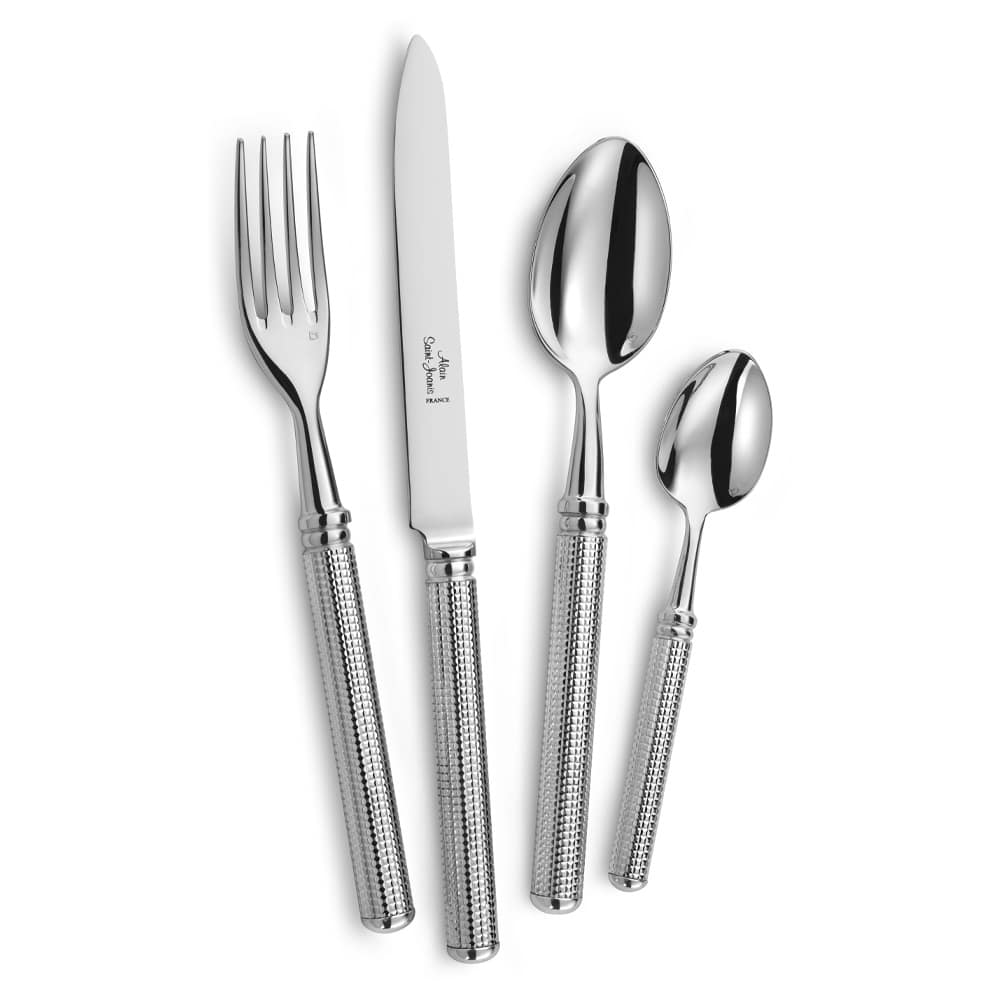 Alain Saint-Joanis Diamant Silverplate Flatware Collection with Silverplate Handle