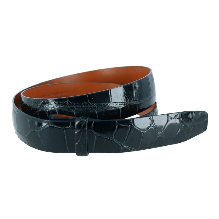 Men's Trafalgar Genuine Alligator 1 3/16" Compression Belt Strap in Navy