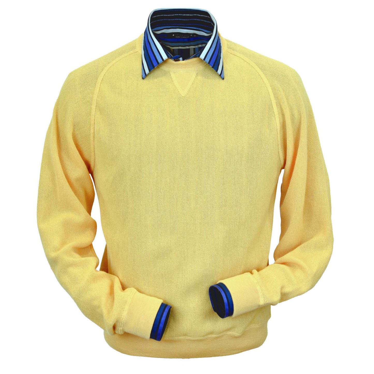 Men's Baby Alpaca & Merino Wool Sweatshirt in Yellow
