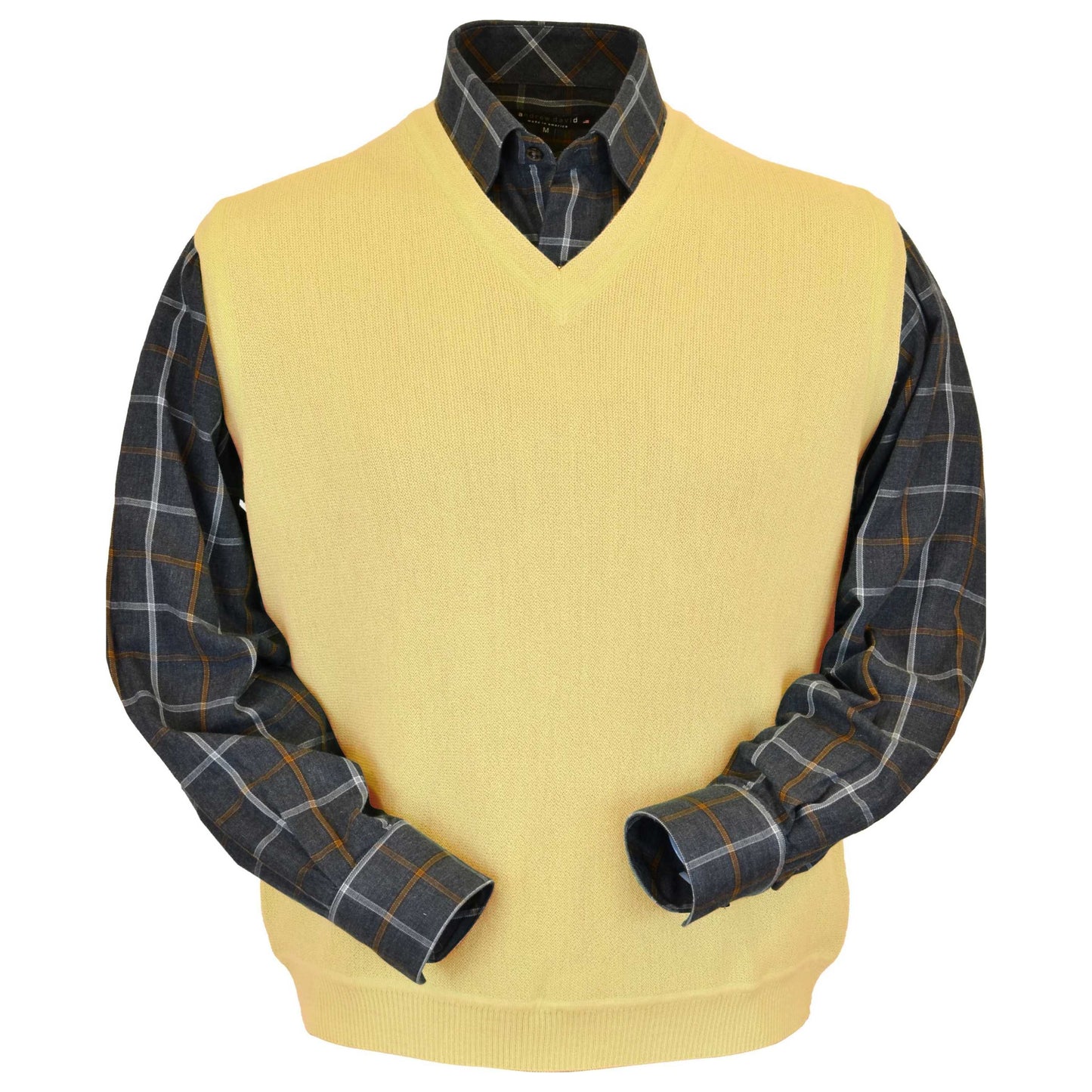 Men's Baby Alpaca & Merino Wool Vest in Yellow