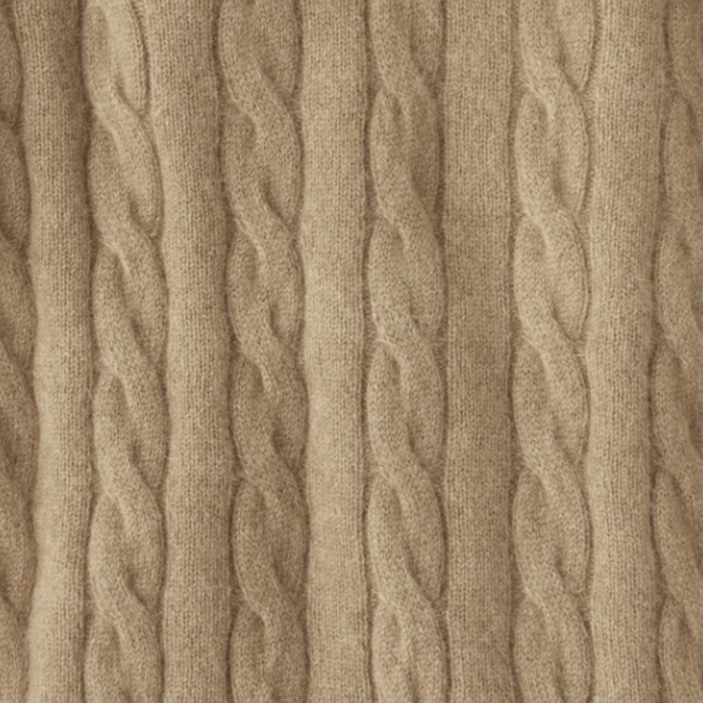 Men's Camel Hair Cable Knit V-Neck Sweater | The Lanam Shop