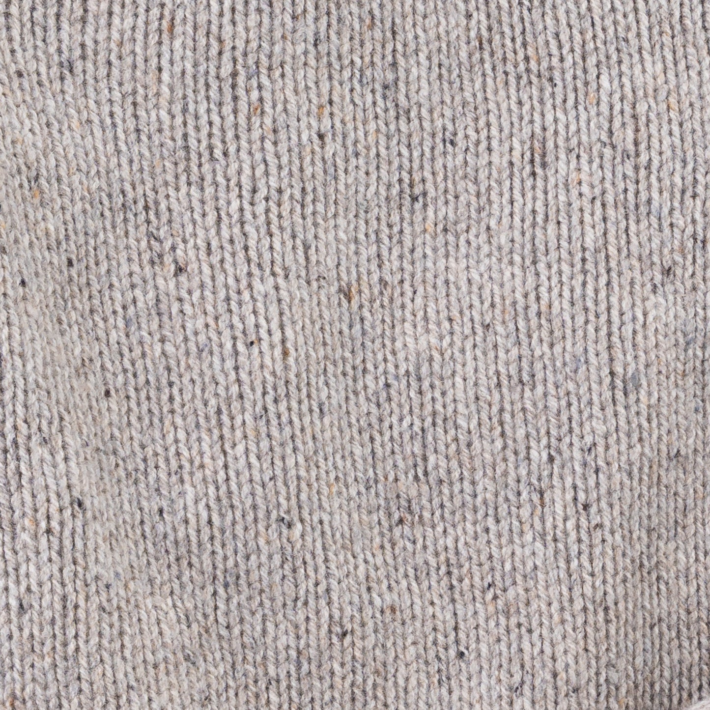 Men's Donegal Lambswool Crew Neck Sweater with Rib Knit Detail | Silver Beige Donegal