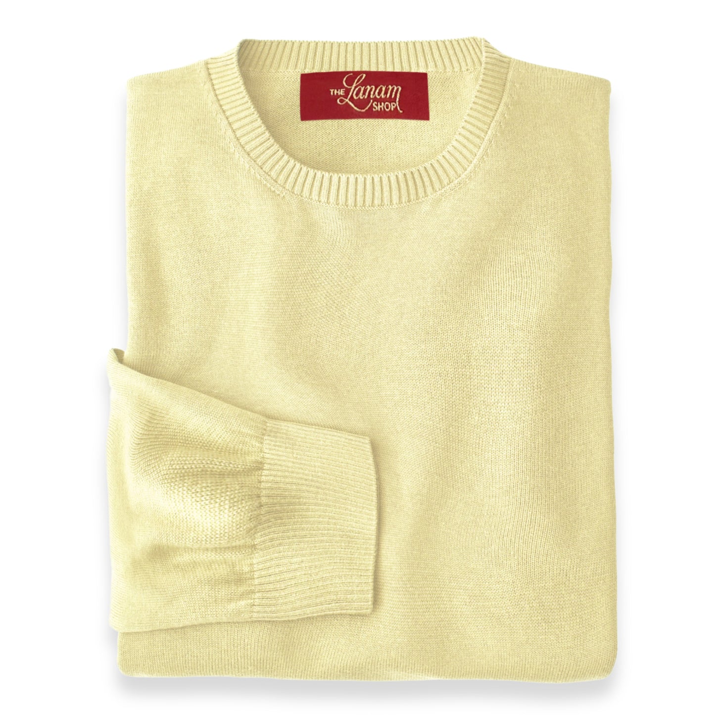 Men's Pima Cotton Crew Neck Sweater | Soft Yellow