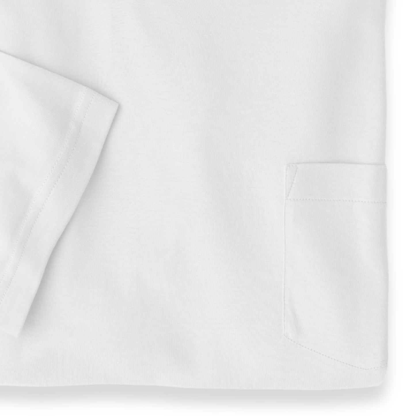 Men's Pima Cotton Crew Neck T-Shirt With Pocket | White