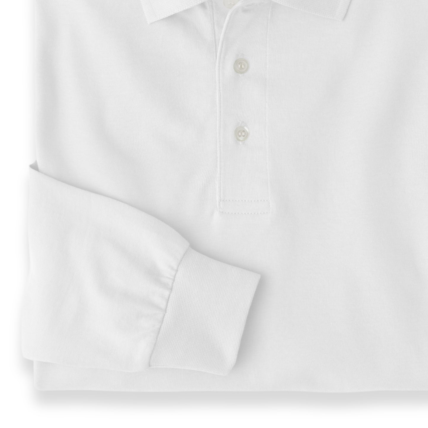 Men’s Pima Cotton Long-Sleeve Polo Shirt | White