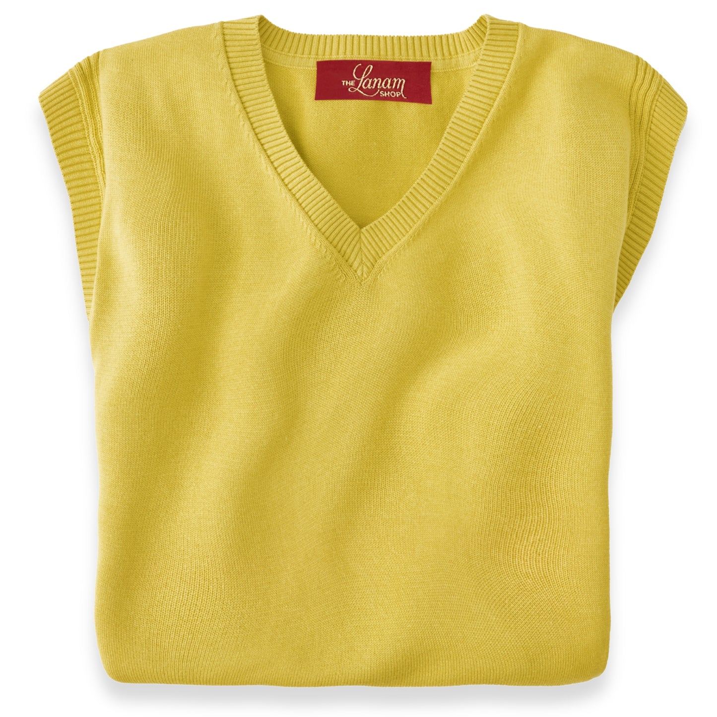 Men's Pima Cotton V-Neck Sweater Vest | Yellow
