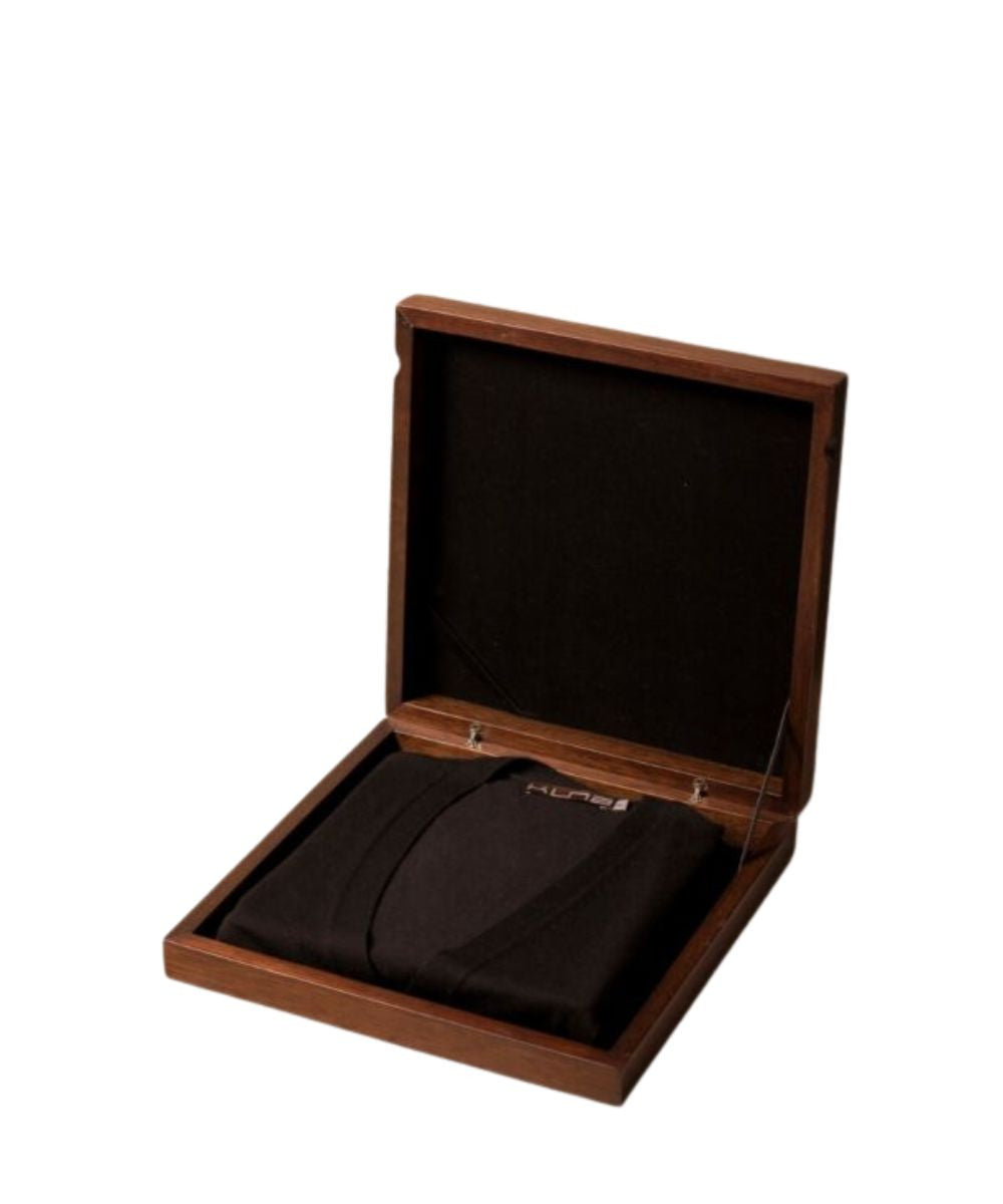 Men's Pure Vicuña Cardigan in Black in Gift Box
