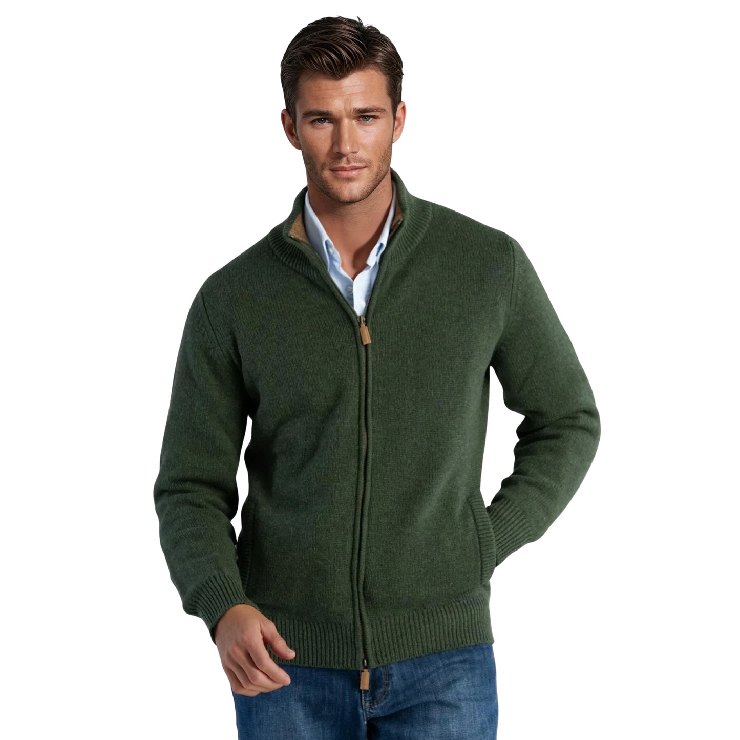 Geelong Lambswool Full-Zip Sweater