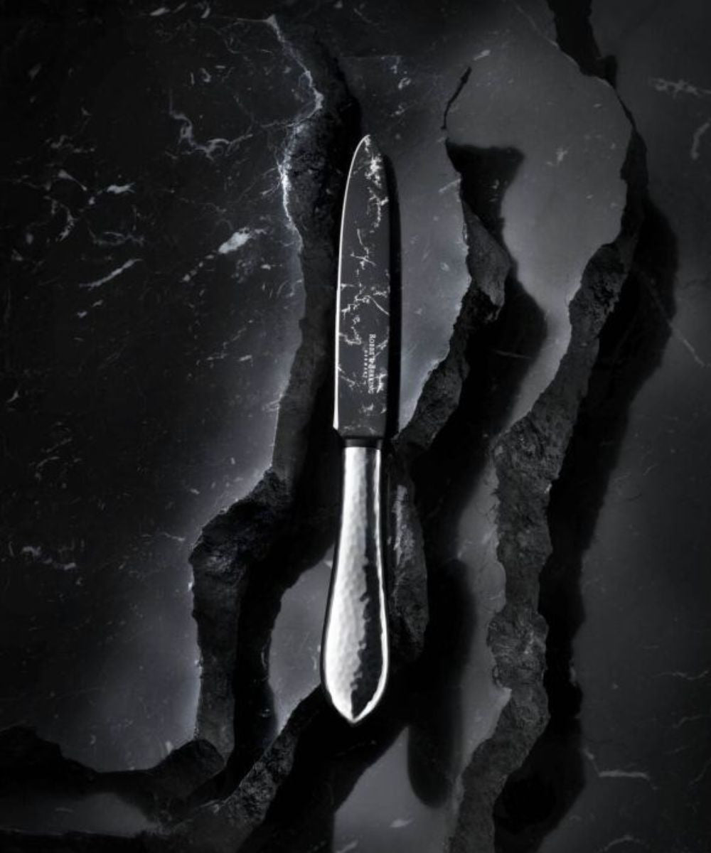 Robbe & Berking Martelé THE BOX with Marble Knife Blades in Sterling Silver