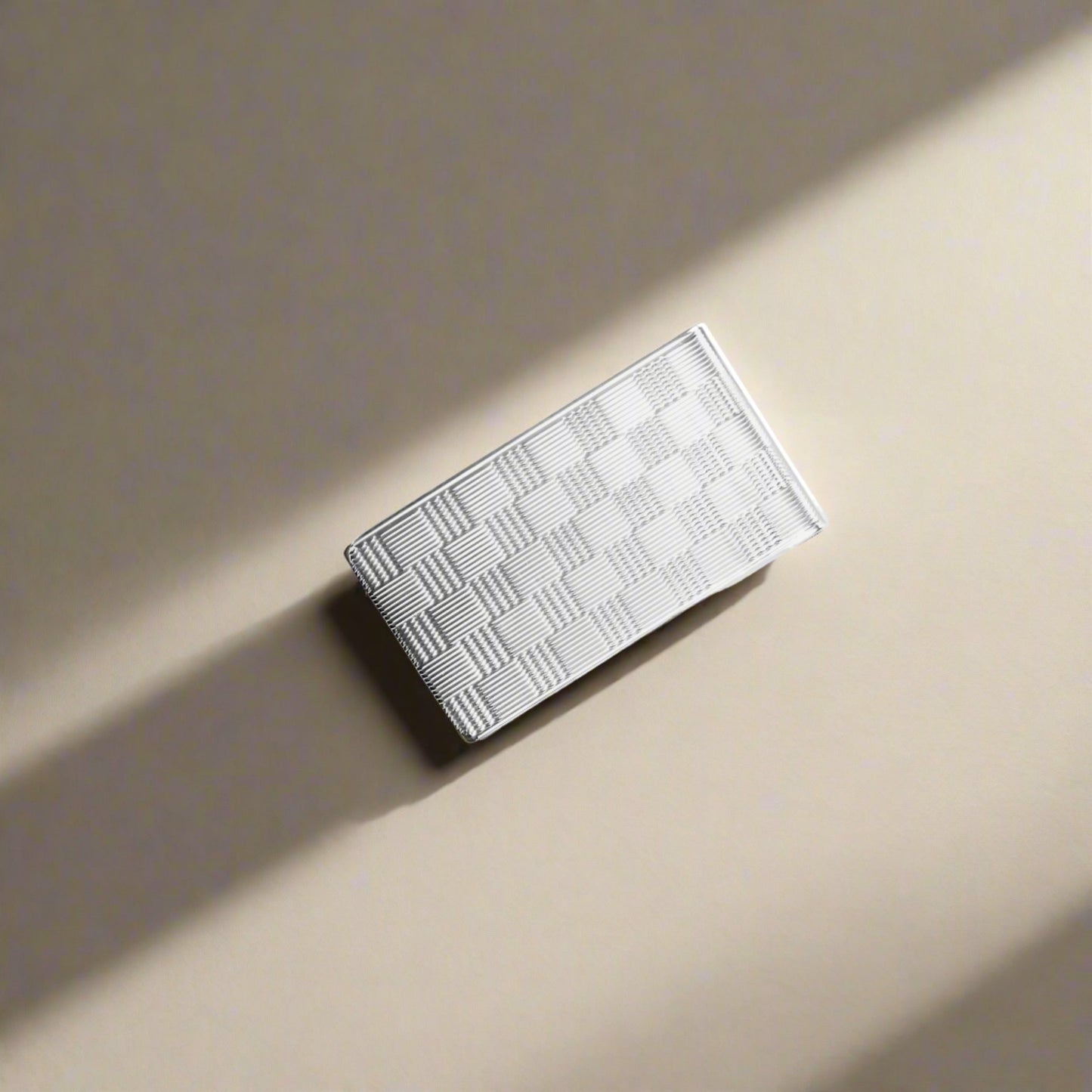 Sterling Silver Money Clip with Basket Weave Design
