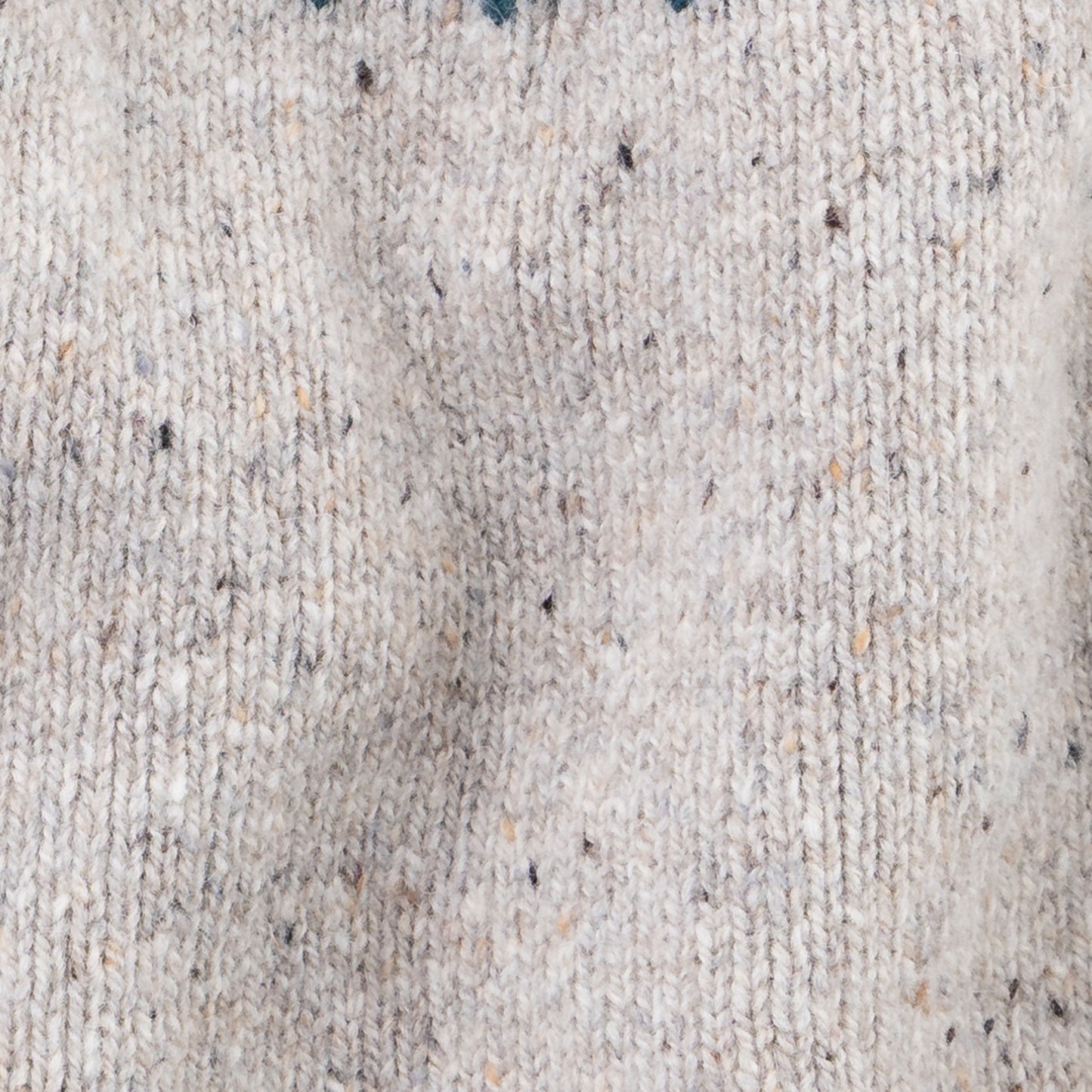 Women's Fair Isle Donegal Lambswool Crew Neck Sweater | Silver Beige Donegal