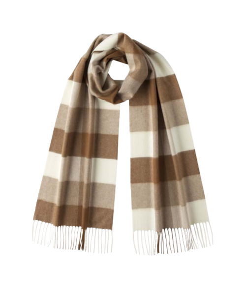Johnstons of Elgin Cashmere and Vicuña Blend Check Scarf