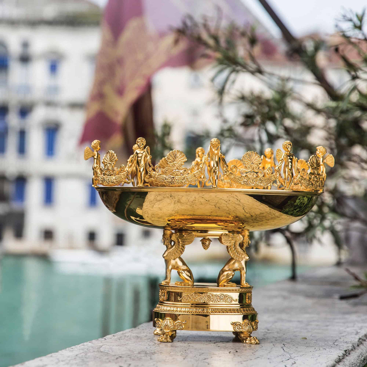 Oval Bowl with Sphinxes and Cherubs