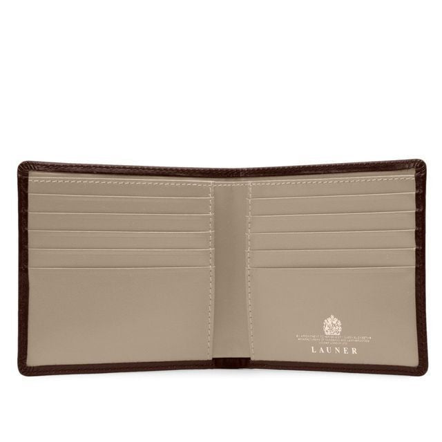 Launer Eight Credit Card Wallet, Dark Brown/Buttermilk