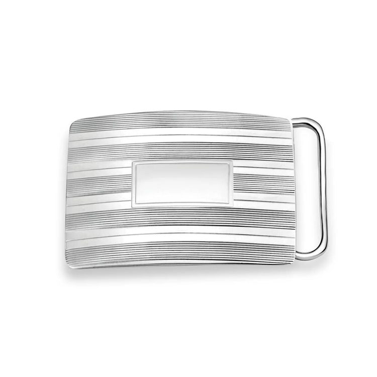 Men's Sterling Silver Engine Turned Belt Buckle - The Lanam Shop