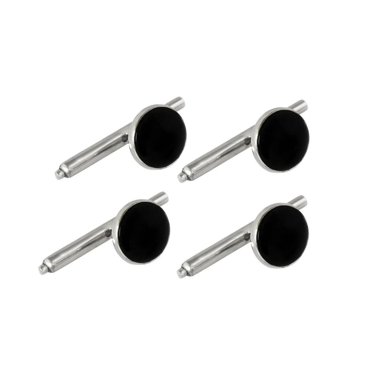 Sterling Silver black Onyx Tuxedo Stud and Cufflink Sets - The Lanam Shop