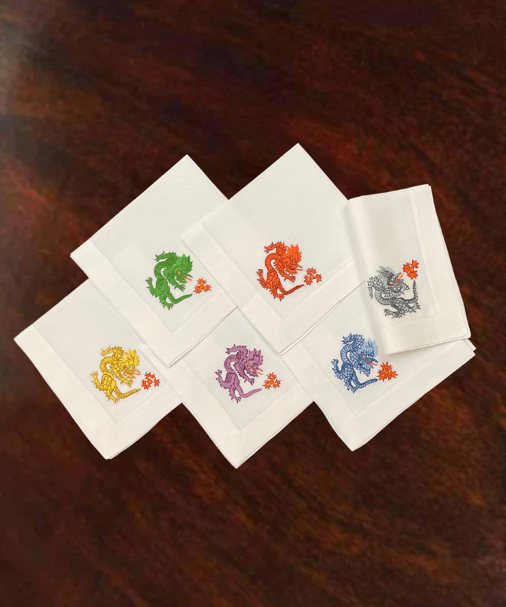 ERI Textiles Hand Embroidered Table Linens | The Lanam Shop