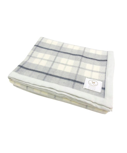 Plaid Cashmere and Wool Blend Bed Blanket