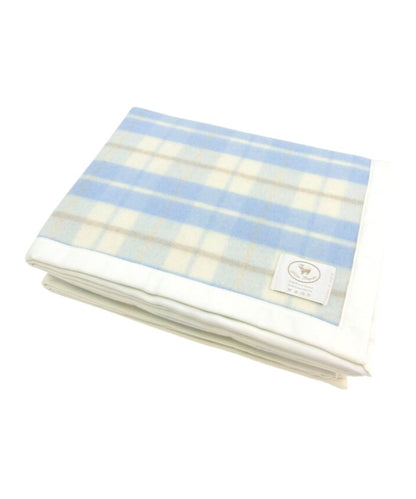 Plaid Cashmere and Wool Blend Bed Blanket