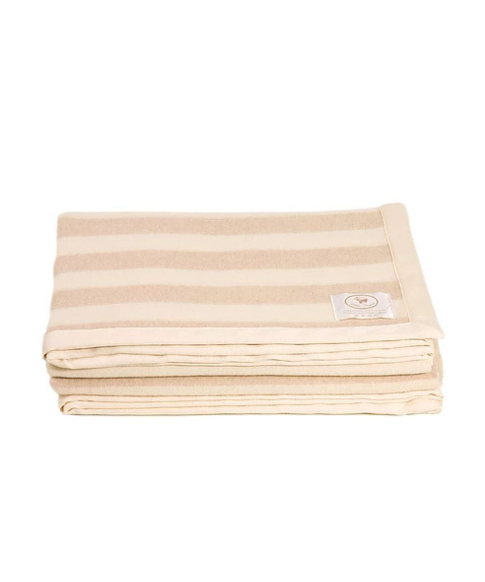 Wide Stripe Cashmere and Wool Blend Bed Blanket