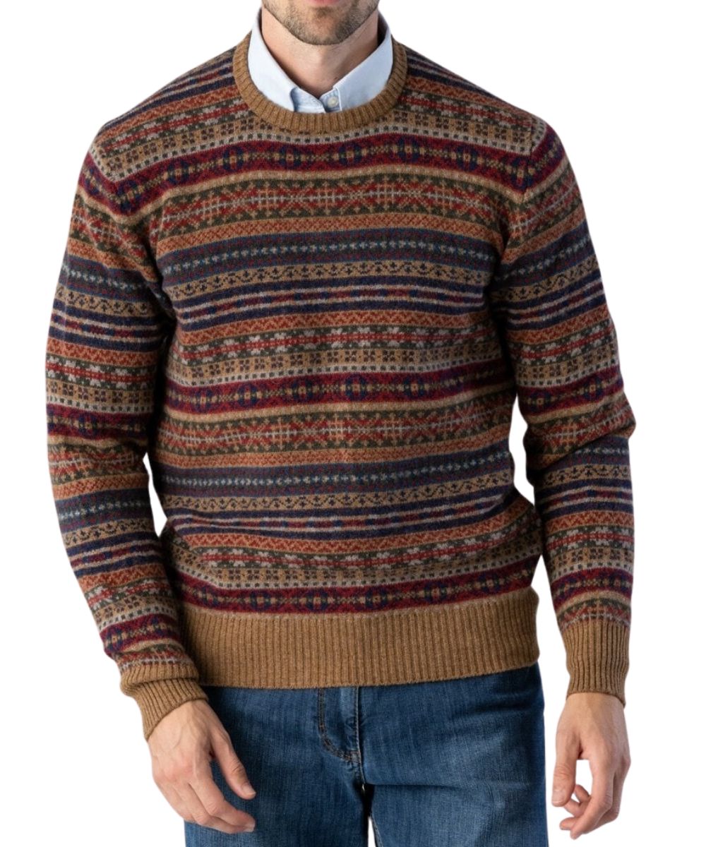 Lambswool Fair Isle Crew Neck Sweater