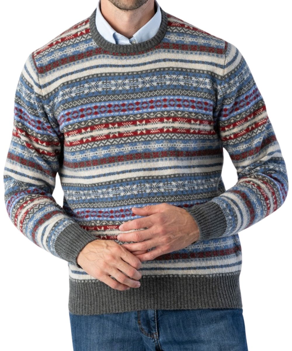 Lambswool Fair Isle Crew Neck Sweater