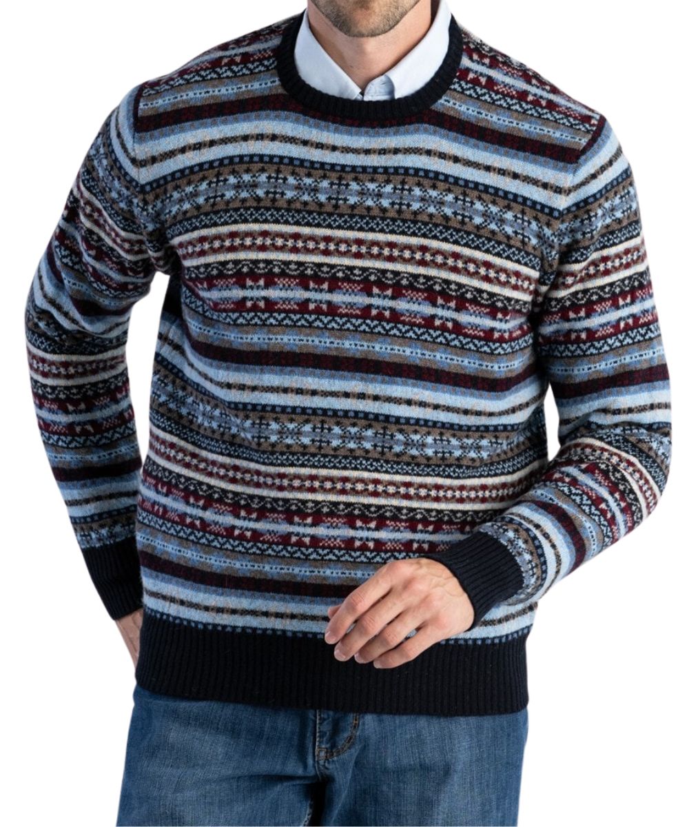 Lambswool Fair Isle Crew Neck Sweater