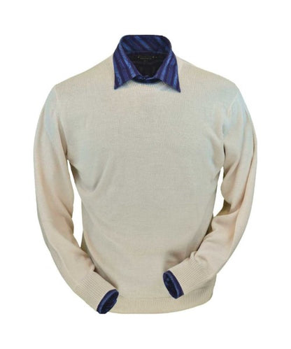 Royal Alpaca Crew Neck Sweater With Contrast Collar