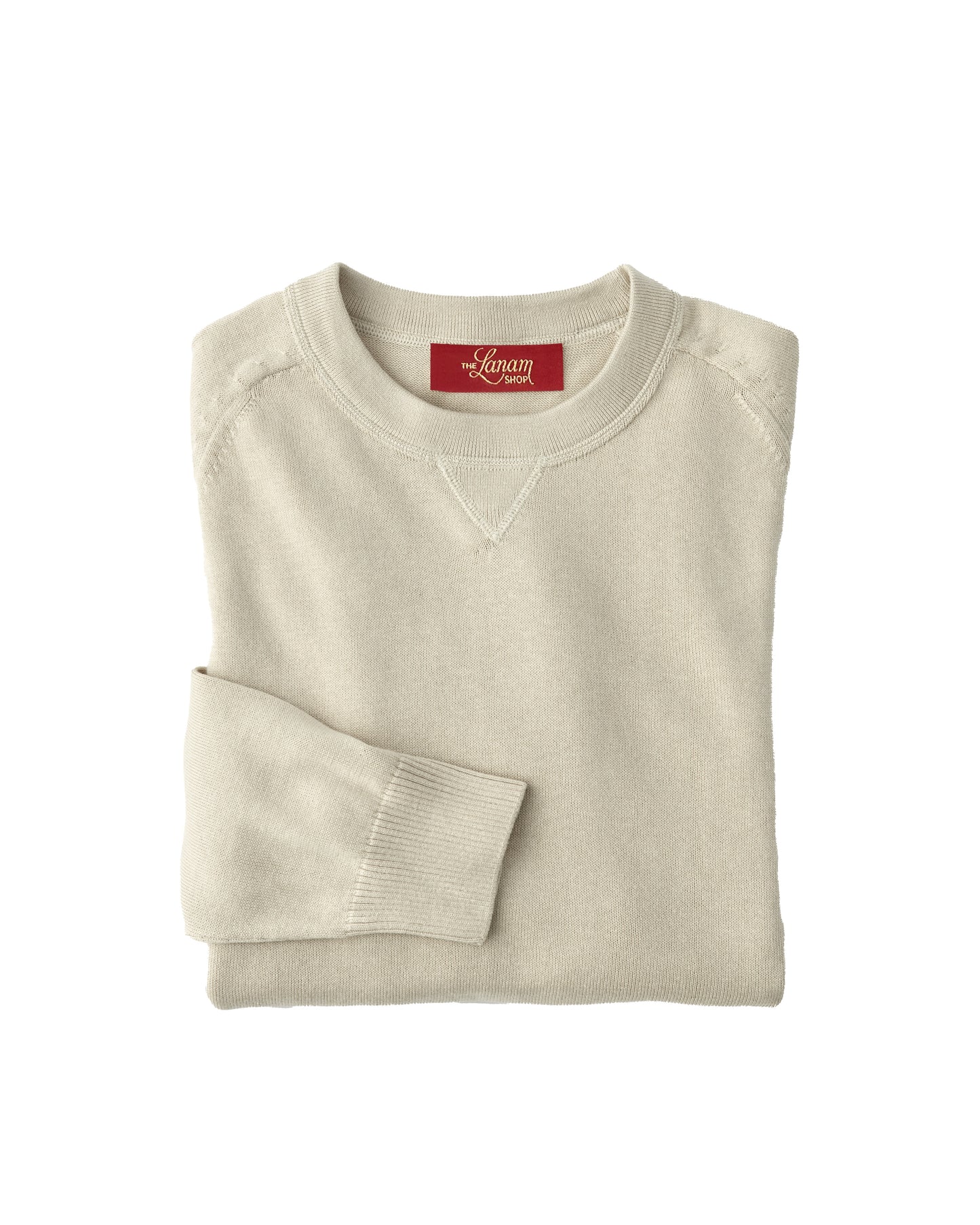 Pima Cotton Raglan Sleeve Crew Neck Sweater