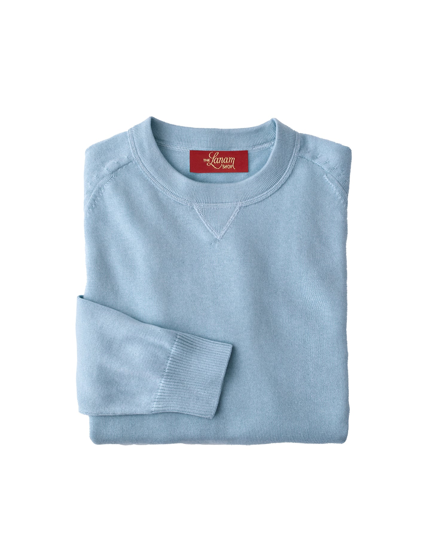 Pima Cotton Raglan Sleeve Crew Neck Sweater