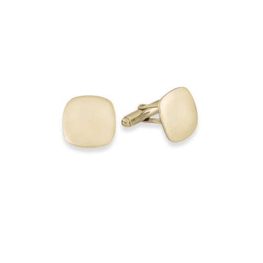 14K Gold Cushion Cufflinks with Plain Front