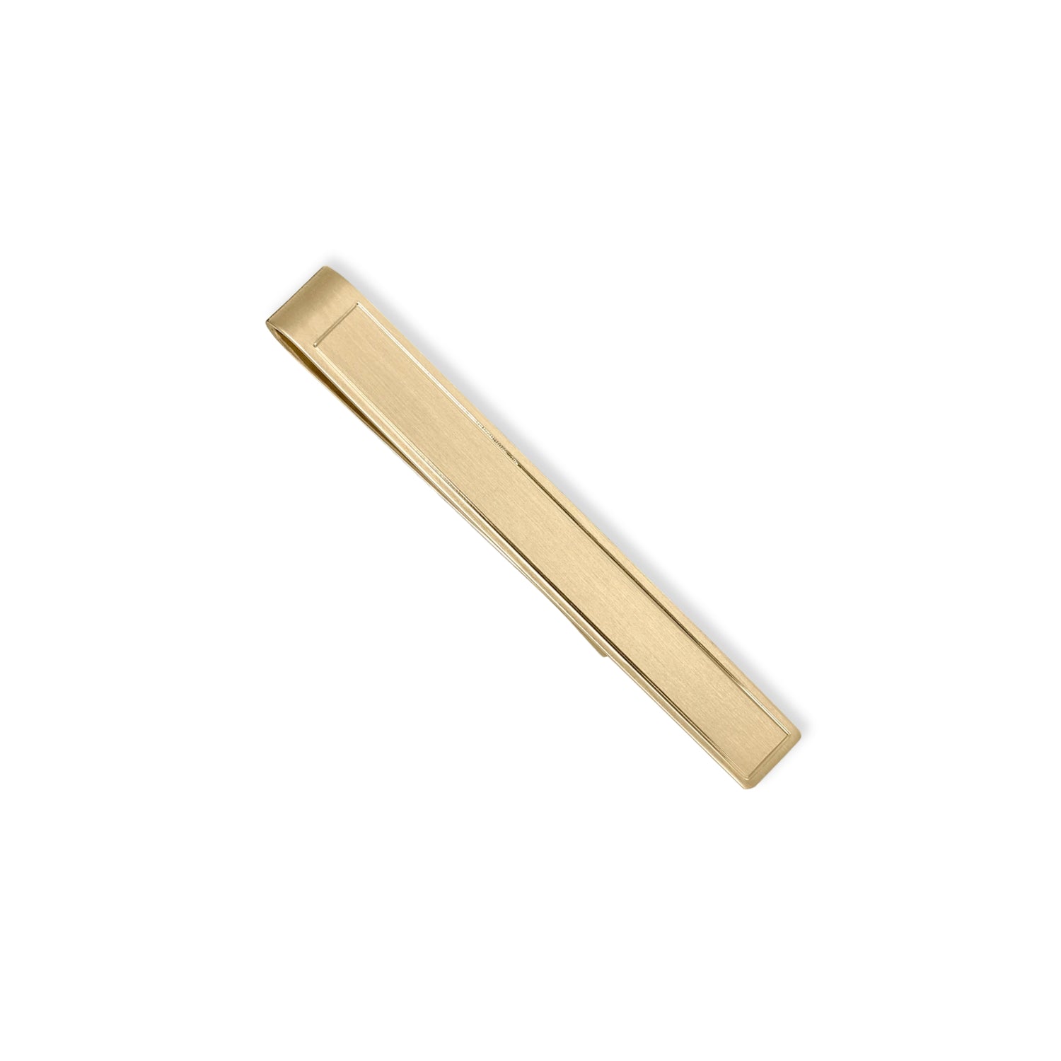 14K Gold Etched Border Tie Slide