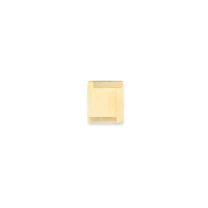 14K Gold Rectangular Tie Pin Four Line with Four Line Frame