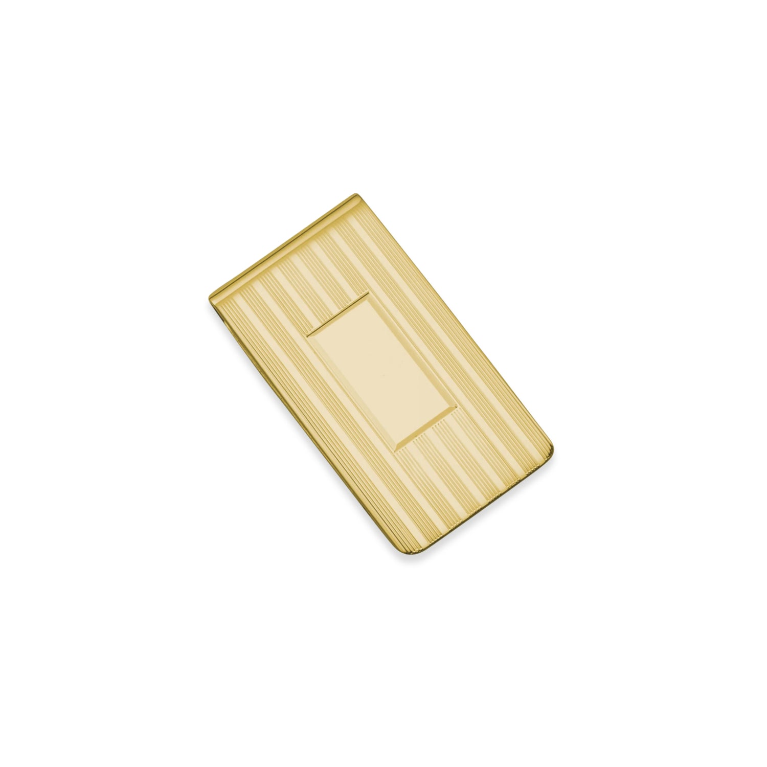 14K Gold Wide Money Clip with Engine Turned Design