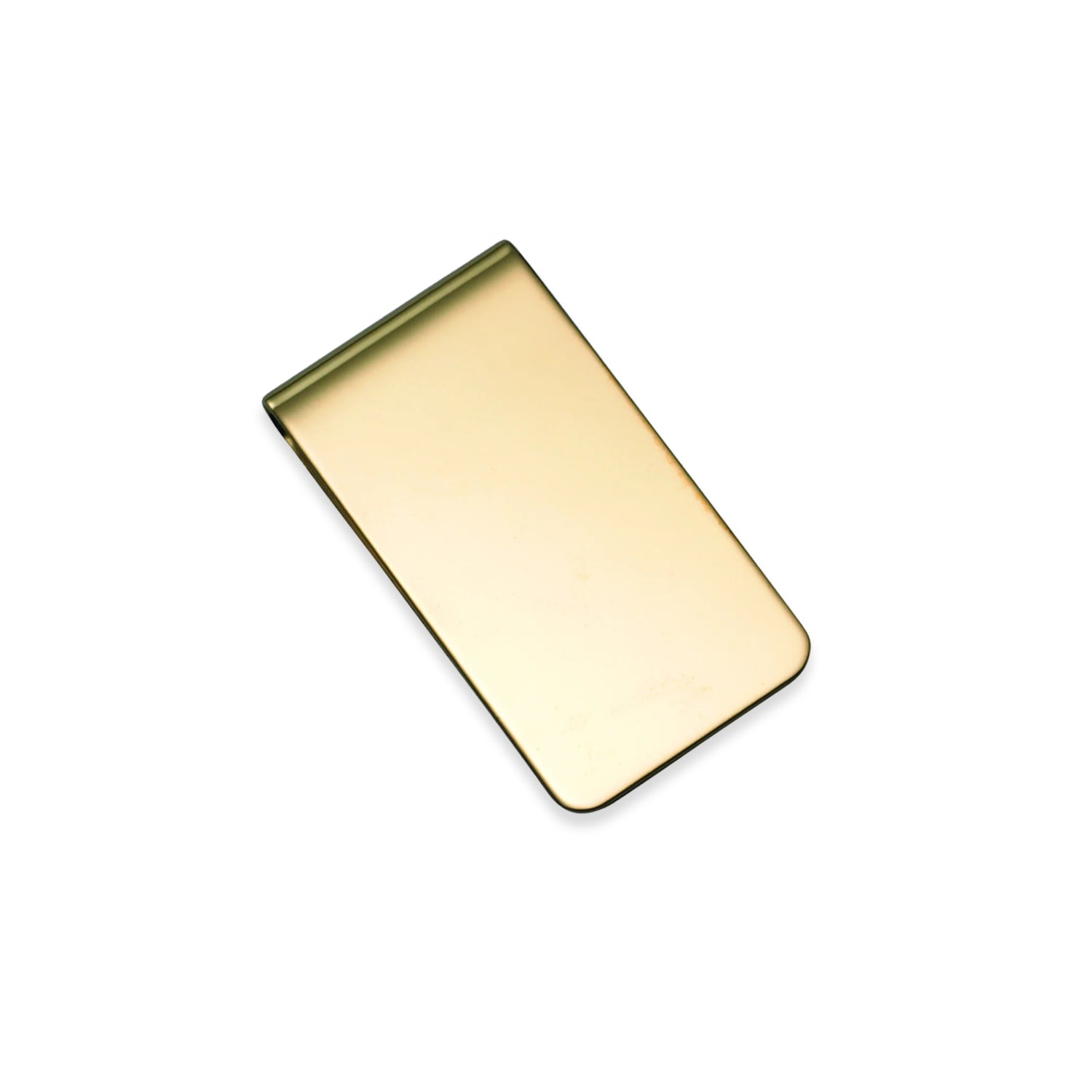 14K Gold Wide Money Clip with Plain Front