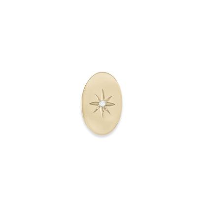 14K Gold and Diamond Oval Tie Pin