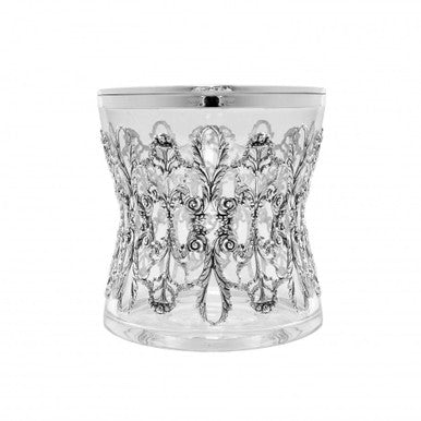 Ornate Trim Hourglass Box with Silverplate Trim