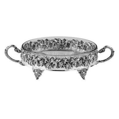 Grape Oval Silverplate Server (Pyrex Insert)