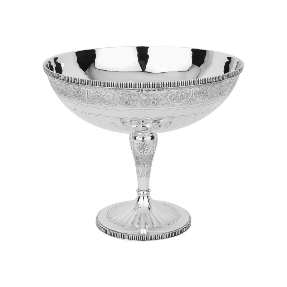 Footed Compote with Etched Designs